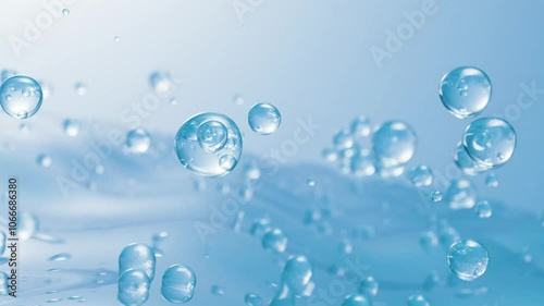 Beauty Drops of Water 3D animation 09 Molecules collection