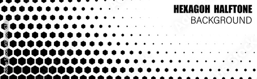 Halftone with hexagon structure. Hexagonal pattern wavy texture. Abstract geometric background. Gradient vector illustration.