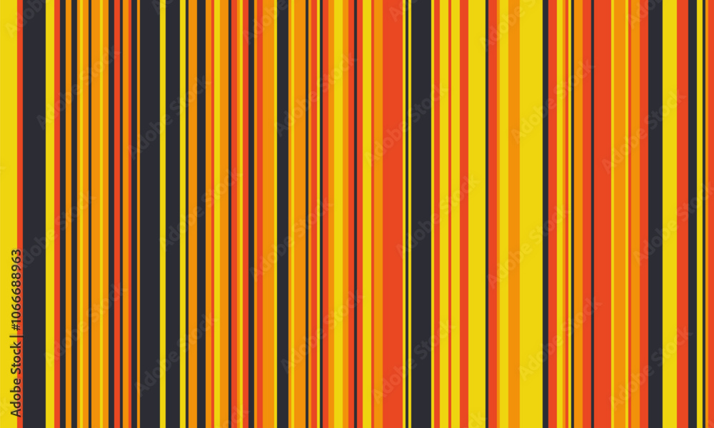 Obraz premium Pattern of vertical stripes, colorful thin and thick lines. Irregular stripe background, vector seamless texture. Abstract striped geometric design in bright colors.