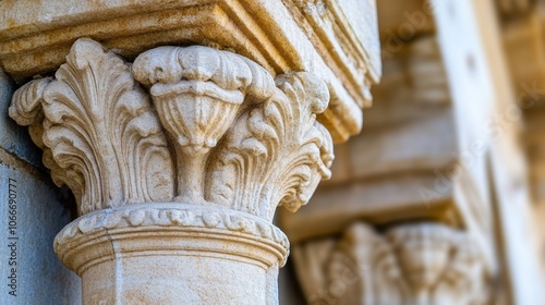 A close-up of the intricate stone carvings of the Dilwara Temples in Mount Abu, focusing on the exceptional craftsmanship of Jain architecture photo