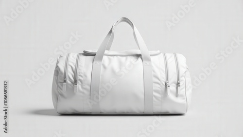 Versatile weekender bag with a sleek, sporty look and multiple zippered pockets photo