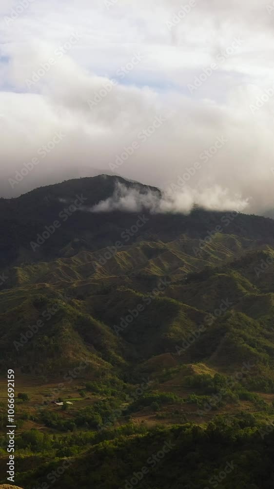 Tropical mountain range and mountain slopes with rainforest. Philippines. Tropical mountain range and mountain slopes with rainforest. Philippines.