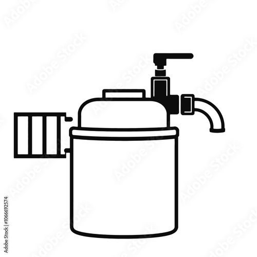 a black and white icon of a water pump