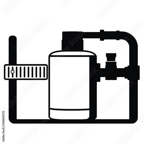 a black and white icon of a water pump