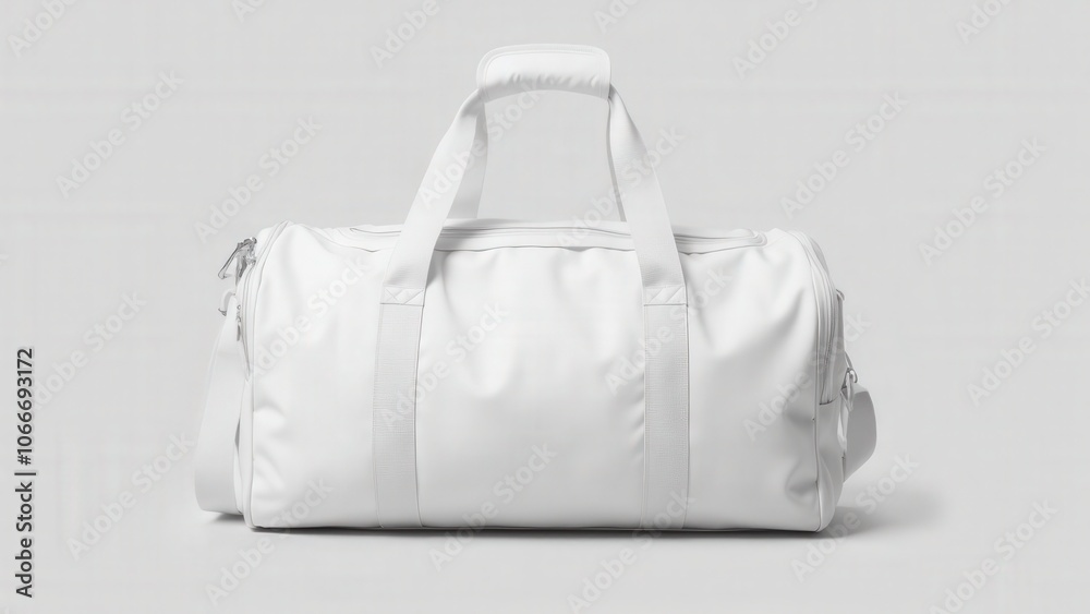 Practical mens duffle bag in a sleek white finish, showcasing a sporty look for branding