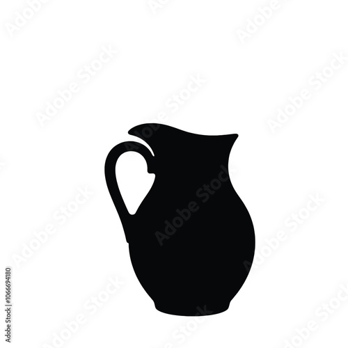a black silhouette of two pitcher.