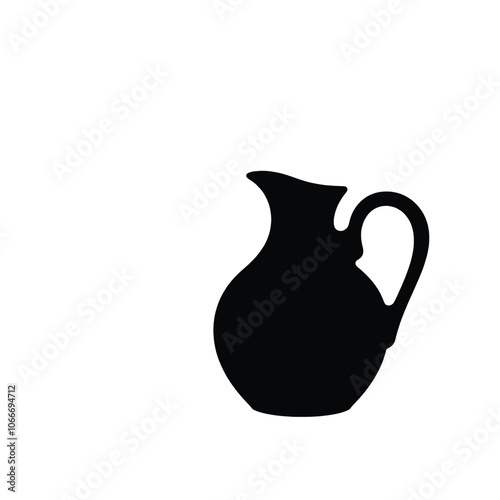 a black silhouette of two pitcher.