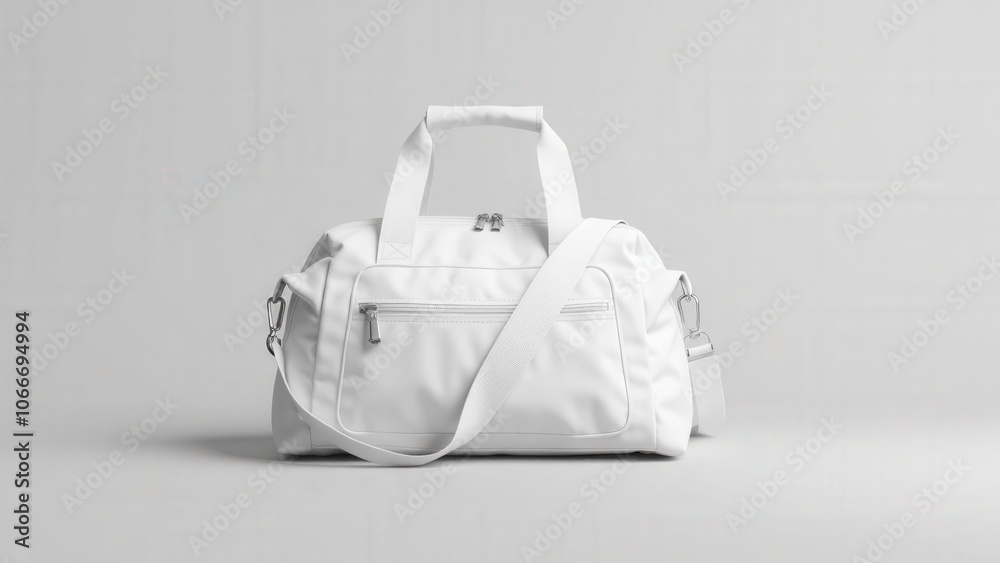 Minimalist mini duffle bag with sturdy handles, ideal for showcasing athletic logos