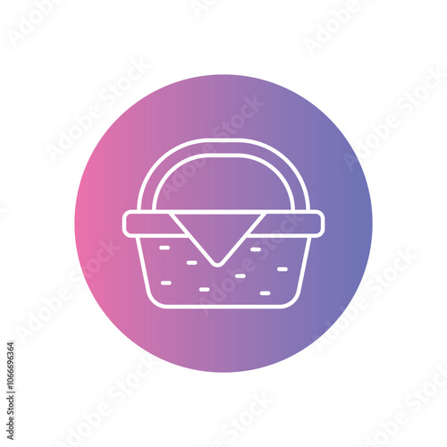 Picnic Basket vector icon stock illustration