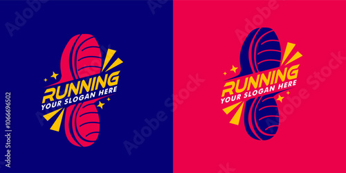 shoes running sport logo design template,tournaments and marathon