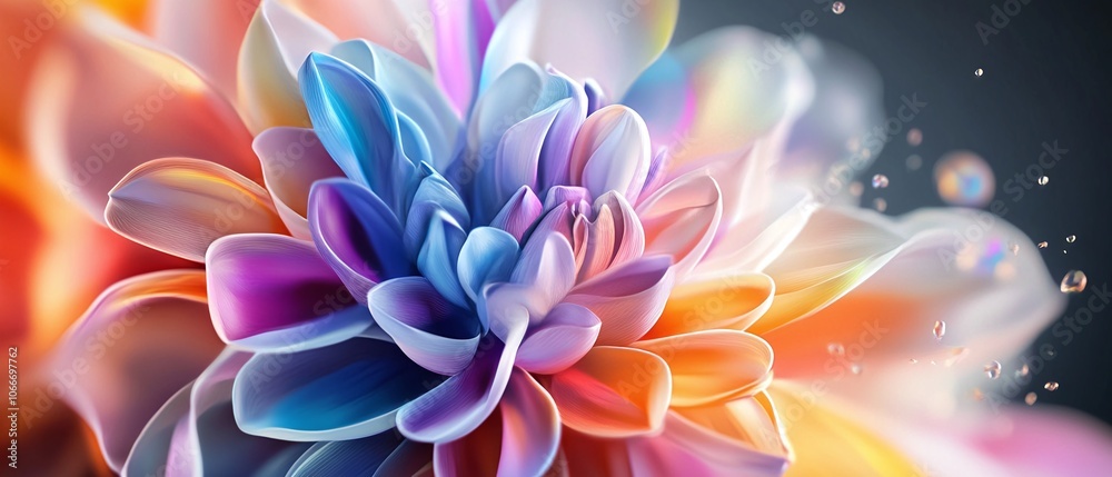 Colorful Flower Closeup with Abstract Background.