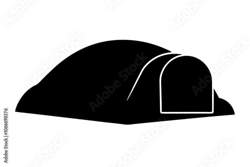 Empty Tomb with Stone Rolled Away | isolated vector illustration on white background