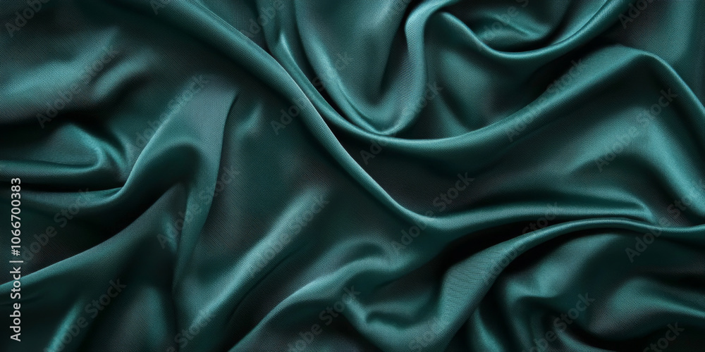 Obraz premium Deep, velvety fabric texture with a smooth gradient in rich emerald green and dark teal, giving a soft, tactile quality
