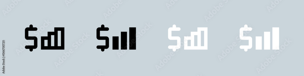 Commission icon set in black and white. Finance signs vector illustration. Commission icon set in black and white. Finance signs vector illustration.