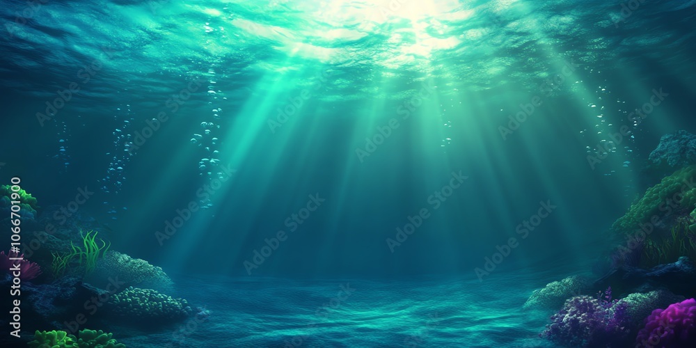 Surreal underwater landscape revealing abstract psychological motifs, ethereal light filtering through, vibrant hues intertwining Surreal underwater landscape revealing abstract psychological motifs, ethereal light filtering through, vibrant hues intertwining
