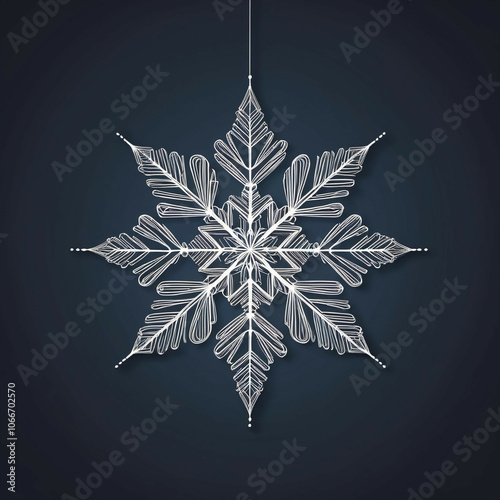 black and white snowflake decoration for Christmas festive