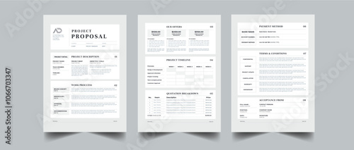 Project proposal and Project Plan layout design with 3 page full concept design