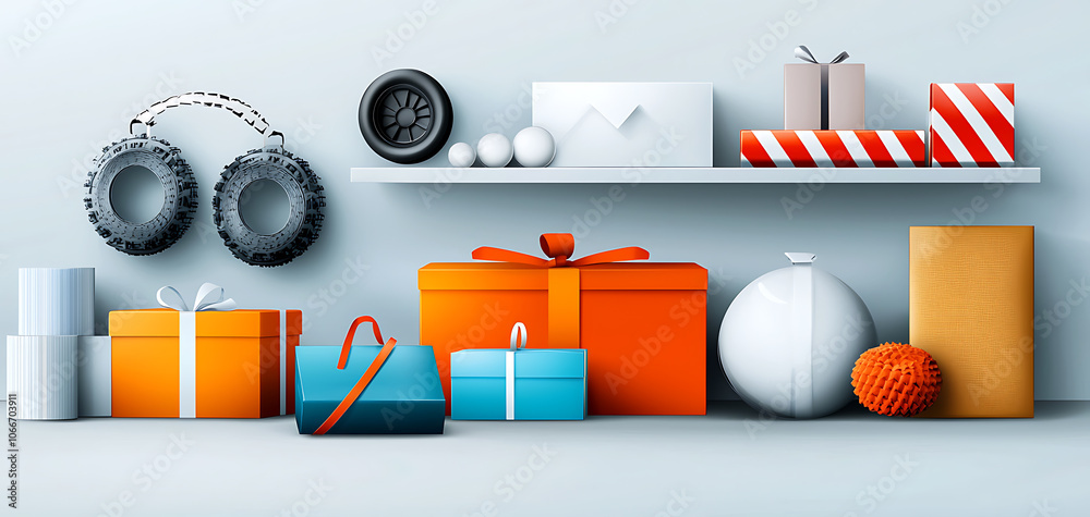 Obraz premium Enhance inventory management with effective stock tracking and neatly arranged packages on shelves