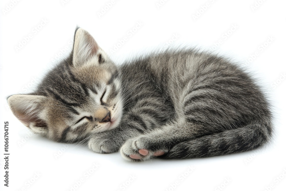 Cat sleeping on white/transparent background Cat sleeping on white/transparent background