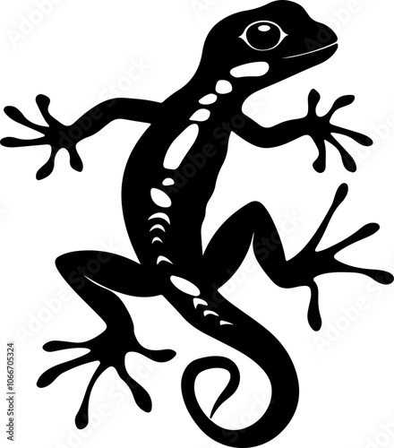 silhouette of a lizard in black and white