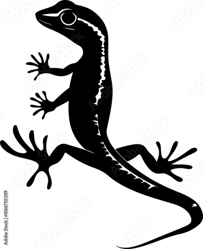 silhouette of a lizard in black and white