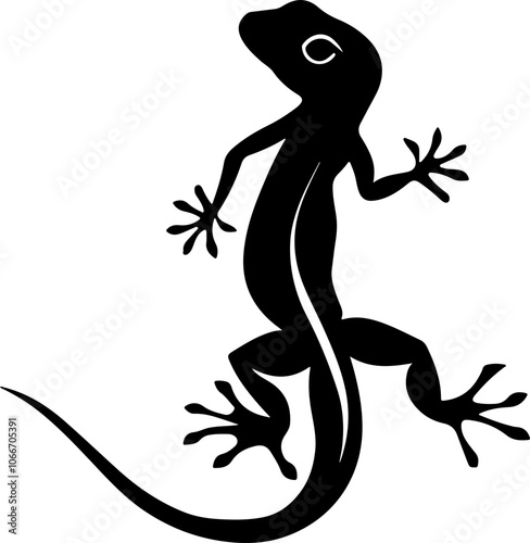 silhouette of a lizard in black and white