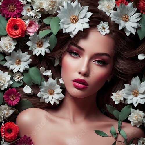 woman with flowers