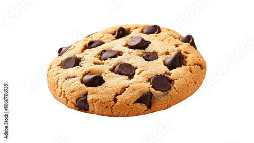 Delicious Chocolate Chip Cookie on White Background