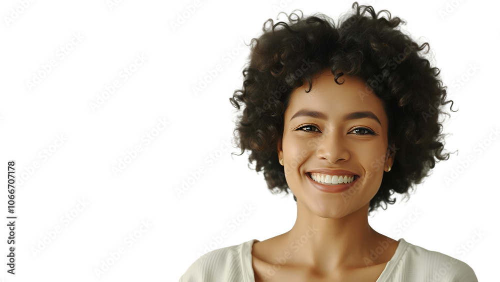 Happy Self-Assured Woman On Isolated Background Happy Self-Assured Woman On Isolated Background