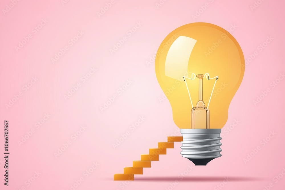 Light bulb with steps, idea and innovation concept Light bulb with steps, idea and innovation concept
