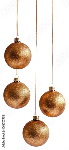 PNG Gold christmas baubles hanging accessories decorations. photo