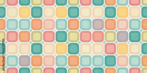 Seamless Vector Graphic Texture with Rounded Squares, Perfect for Backgrounds, Digital Design, and Creative Projects, Modern Abstract Patterns for Graphic Design and Art Applications