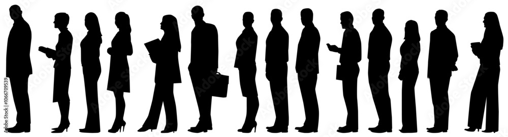 business people in lineup. crowd of people in line waiting business people in lineup. crowd of people in line waiting