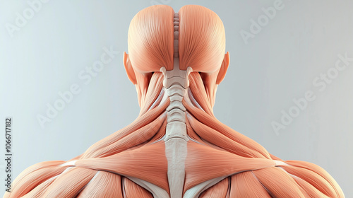 Neck muscles including sternocleidomastoid and trapezius photo