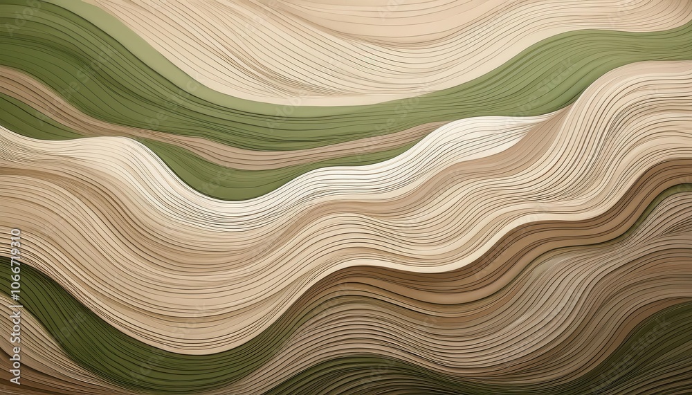Layered Abstract Sand Dunes with Earthy Tones and Organic Curves in Green and Beige. Textured Background for Design Concepts, Nature Inspired Art, and Tranquil Interior Decor Themes Layered Abstract Sand Dunes with Earthy Tones and Organic Curves in Green and Beige. Textured Background for Design Concepts, Nature Inspired Art, and Tranquil Interior Decor Themes