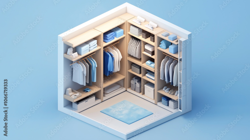 Wardrobe showcasing hanging rod and shelving units inside Wardrobe showcasing hanging rod and shelving units inside