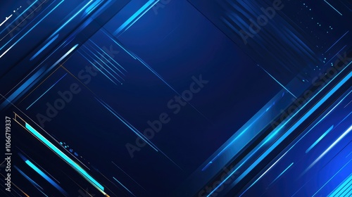 Abstract Blue Digital Background with Light Stripes