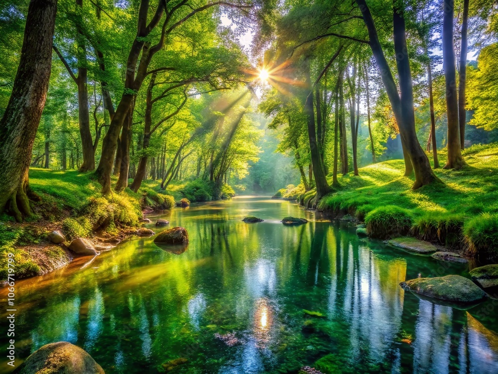 Sparkling Stream in a Lush Green Forest Scene – Urban Exploration Photography - Nature, Tranquility, Wilderness, Natural Beauty, Scenic Landscape, Water Reflection, Forest Path, Adventure, Sparkling Stream in a Lush Green Forest Scene – Urban Exploration Photography - Nature, Tranquility, Wilderness, Natural Beauty, Scenic Landscape, Water Reflection, Forest Path, Adventure,