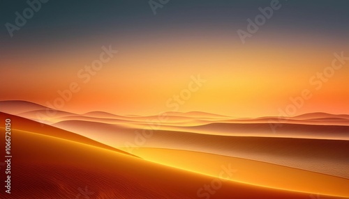 Golden Desert Dunes at Sunrise. Mesmerizing Sand Patterns and Soft Shadows in a Tranquil Morning Glow, Capturing the Serenity and Beauty of Desert Landscapes in Golden Hour Light