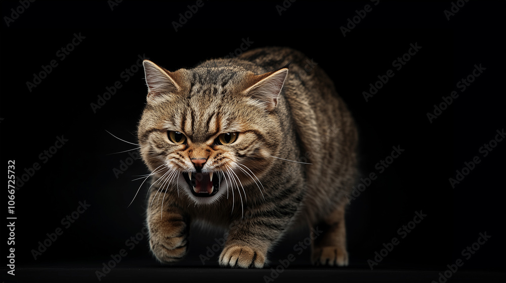 Obraz premium 怒った顔の猫