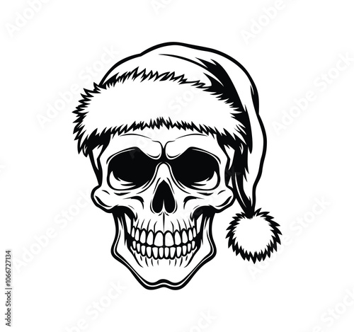 Skull wearing a winter hat vector