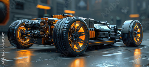 Car EV, Battery, Revolutionary Software supercharged mining and Car EV Batteries. photo