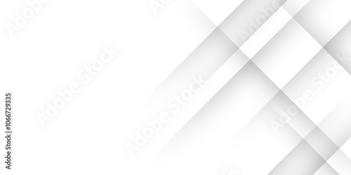 White abstract background geometry shine and 3D layer element vector for presentation design. abstract pattern design Space design concept Suit for business, landing page, wallpaper background.  