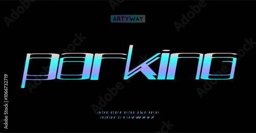 Holographic gradient font, futuristic overlayed letters, glossy chromatic font for urban sci-fi headlines, cyber glow logo, digital typography. Modern iridescent typographic design. Vector typeset.