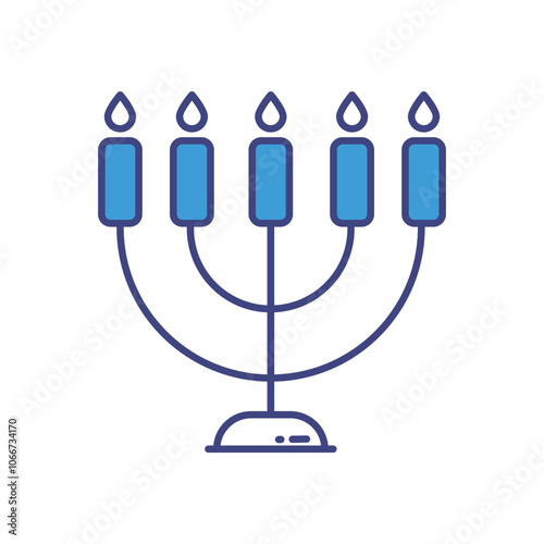 Hanukkah Menorah vector icon stock illustration