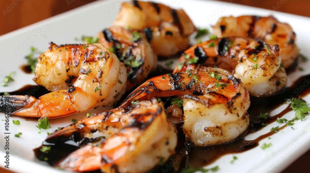 Grilled Shrimp with Balsamic Glaze and Herbs Grilled Shrimp with Balsamic Glaze and Herbs