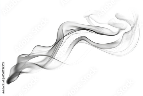 A grayscale image of smoke on a clean white surface