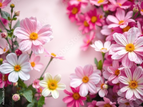 Soft pink petals of various flowers cover the frame in a beautiful and vibrant background, background, summer, bloom