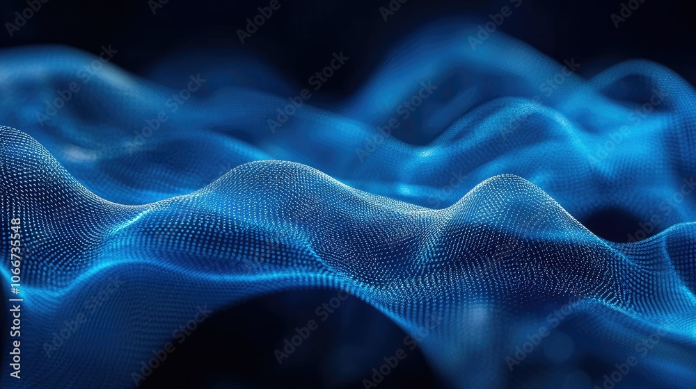 Abstract Blue Waves in Digital Art Style Abstract Blue Waves in Digital Art Style