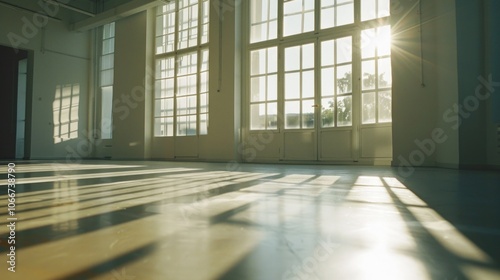 Abandoned building with sunlight shining through the windows, suggesting a sense of hope and renewal